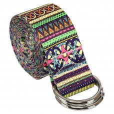 Ремінь для йоги з кільцями SP-Sport FI-6975-12 183x3,8см зелений-жовтий