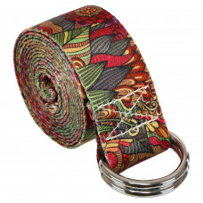 Ремінь для йоги з кільцями SP-Sport FI-6975-14 183x3,8см малиновий-помаранчевий