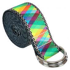 Ремінь для йоги з кільцями SP-Sport FI-6975-16 183x3,8см зелений-помаранчевий