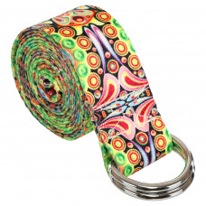 Ремінь для йоги з кільцями SP-Sport FI-6975-18 183x3,8см жовтий-салатовий