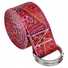 Ремінь для йоги з кільцями SP-Sport FI-6975-2 183x3,8см рожевий