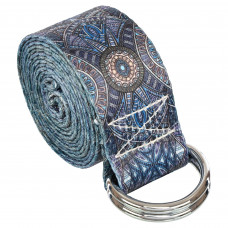 Ремінь для йоги з кільцями SP-Sport FI-6975-3 183x3,8см сірий-бузковий