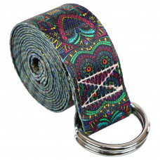 Ремінь для йоги з кільцями SP-Sport FI-6975-4 183x3,8см зелений-рожевий