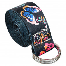 Ремінь для йоги з кільцями SP-Sport FI-6975-5 183x3,8см чорний