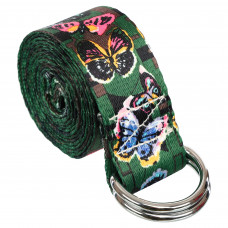 Ремінь для йоги з кільцями SP-Sport FI-6975-6 183x3,8см зелений