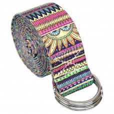 Ремінь для йоги з кільцями SP-Sport FI-6975-7 183x3,8см жовтий-рожевий