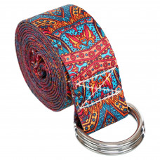 Ремінь для йоги з кільцями SP-Sport FI-6975-8 183x3,8см помаранчевий-блакитний