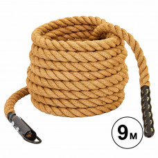 Канат для лазіння із сизалю з кріпленням SP-Sport FI-6989-9 9м коричневий