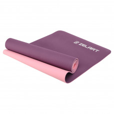 Коврик для йоги и фитнеса TPE двухслойный 6мм Record FI-7675 (TPE, размер 183x61x0,6см, цвета в ассортименте)