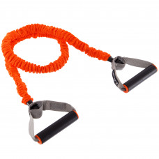 Эспандер трубчатый с ручками в защитном рукаве Zelart FI-7829-H (TPR, нейлон, нагр.High-высокая , оранжевый-серый)