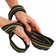 Лямки для тяги вісімки Figure 8 для штанги та важких тренувань SP-Sport FI-8658 2шт чорний-салатовий