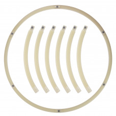 Обруч для схуднення люмінесцентний розбірний Хула Хуп Hula Hoop LUMINOUS PRO-SUPRA HR-057 6 секцій білий