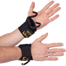 Крюки для подтягивания и тяги на запястья (2шт) SKDK HW2019Z-A (полиэстер, металл, р-р 38х5см, черный)