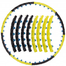 Обруч для схуднення масажний розбірний Хула Хуп Hula Hoop DOUBLE GRACE MAGNETIC JS-6001 8 секцій жовтий-чорний