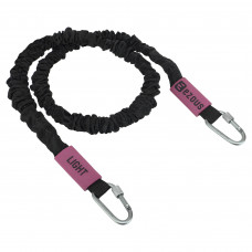 Еспандер трубчастий з карабіном у захисному рукаві RESISTANCE TUBE WITH COVER EZOUS K-05-L навантаження низьке чорний