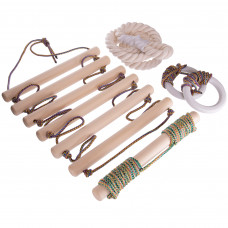 Комплект навесных аксессуаров для шведской стенки канат, кольца, лестница, качеля SP-Planeta L-0504 (№1) (кольца-1,5м, канат-1,8м,лестница-2,2м, качел