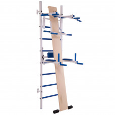 Шведская стенка с турником, брусьями и доской-профилактором Тонус 5 SP-Planeta L-2404 (СТ Тонус 5) (мет, пл, 2,38х0,66 м)уп в3ящ