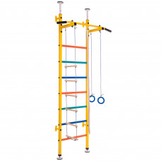 Шведская стенка с рукоходом и комплектом навесных аксессуаров Киндер SP-Planeta L-4006 (СТК) (металл, пластик, 230х66 см, цвета в ассортименте)