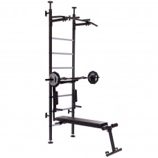 Шведская стенка с турником, брусьями и скамьей для пресса Рекорд SP-Planeta L-4241 (СТР) (металл, пластик, 2,3х0,66 м)уп. в 2 ящ