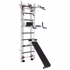 Шведская стенка со скамьей для пресса и системой эспандеров Кросс-тренер Full SP-Planeta L-6774 (металл, 2,34х0,7 м)