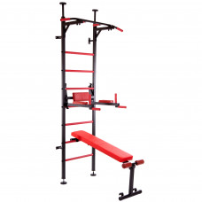 Шведская стенка с турником, брусьями и скамьей для пресса Торнадо SP-Planeta L-6782 (СТ Торнадо) (металл, пластик, 2,3х0,66 м)уп. в 2 ящ