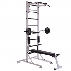 Шведская стенка передвижная с опорой на полу и скамьей для пресса Универсал SP-Planeta L-6784 (СТУП) (металл, пластик, 2,3х0,66 м)уп. в 2 ящ