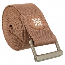 Ремень для йоги с металлической пряжкой BLOOM YOGA STRAP LB7086 (полиэстер, р-р 183 x 3,8 х 0,2см, коричневый, 1уп-1шт, цена за 1шт)