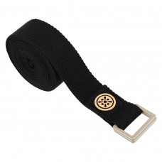 Ремень для йоги с металлической пряжкой BLOOM YOGA STRETCH STRAP LB7088 (хлопок, р-р 183 x 3,2см, черный, 1уп-1шт, цена за 1шт)