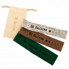 Набор резинок тканевых для упражнений ленты сопротивлений 3шт LOOP BANDS BLOOM LB7111 (полиэстер, 68x6см, 68х7см, 68х8см, цвета в ассортименте)