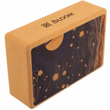 Блок для йоги пробковый BLOOM LB7123 (пробковое дерево, 690гр, р-р 22,5x15x7,5см, коричневый)