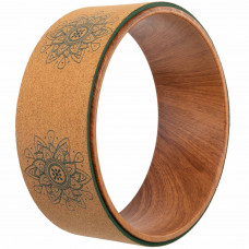 Колесо-кольцо для йоги пробковое BLOOM Fit Wheel Yoga LB7124 (TPE, ABS, пробковое дерево, р-р 33x13см)