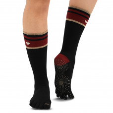 Гольфы для йоги и пилатеса с закрытыми пальцами нескользящие BLOOM YOGA SOCKS LB7150 (хлопок, р-р 36-41, цвета в ассортименте)