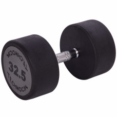 Гантель цельная профессиональная с полиуретановым покрытием 1штука TECHNOGYM LN-1254-32_5 (1х32,5кг) (полиуретановое покрытие, вес 32,5кг)