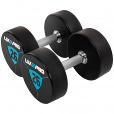 Гантели цельные профессиональные с полиуретановым покрытием 2штуки LiveUp LP8000-26 (2х26кг) (полиуретановое покрытие, цена за 2шт)