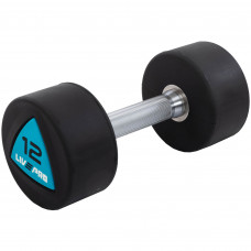 Гантели цельные профессиональные с полиуретановым покрытием 2штуки LiveUp LP8002-12 (2х12кг) (полиуретановое покрытие, цена за 2шт)уп. в 2 ящ