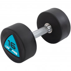 Гантели цельные профессиональные с полиуретановым покрытием 2штуки LiveUp LP8002-16 (2х16кг) (полиуретановое покрытие, цена за 2шт)уп. в 2 ящ