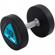 Гантели цельные профессиональные с полиуретановым покрытием 2штуки LiveUp LP8002-18 (2х18кг) (полиуретановое покрытие, цена за 2шт)уп. в 2 ящ