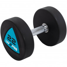 Гантели цельные профессиональные с полиуретановым покрытием 2штуки LiveUp LP8002-22 (2х22кг) (полиуретановое покрытие, цена за 2шт)уп. в 2 ящ