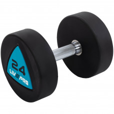 Гантели цельные профессиональные с полиуретановым покрытием 2штуки LiveUp LP8002-24 (2х24кг) (полиуретановое покрытие, цена за 2шт)уп. в 2 ящ