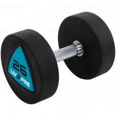 Гантели цельные профессиональные с полиуретановым покрытием 2штуки LiveUp LP8002-26 (2х26кг) (полиуретановое покрытие, цена за 2шт)уп. в 2 ящ