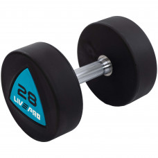 Гантели цельные профессиональные с полиуретановым покрытием 2штуки LiveUp LP8002-28 (2х28кг) (полиуретановое покрытие, цена за 2шт)уп. в 2 ящ