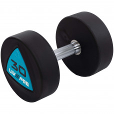 Гантели цельные профессиональные с полиуретановым покрытием 2штуки LiveUp LP8002-30 (2х30кг) (полиуретановое покрытие, цена за 2шт)уп. в 2 ящ