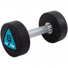 Гантели цельные профессиональные с полиуретановым покрытием 2штуки LiveUp LP8002-8 (2х8кг) (полиуретановое покрытие, цена за 2шт)уп. в 2 ящ