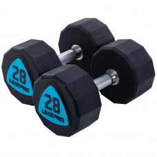 Гантели цельные профессиональные с полиуретановым покрытием 2штуки LiveUp LP8003-28 (2х28кг) (полиуретановое покрытие, цена за 2шт)