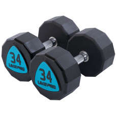 Гантели цельные профессиональные с полиуретановым покрытием 2штуки LiveUp LP8003-34 (2х34кг) (полиуретановое покрытие, цена за 2шт)