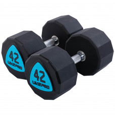 Гантели цельные профессиональные с полиуретановым покрытием 2штуки LiveUp LP8003-42 (2х42кг) (полиуретановое покрытие, цена за 2шт)