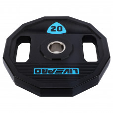 Блини диски поліуретанові 2 Handle металева втулка LiveUp LP8023-20 ø51мм 20кг чорний