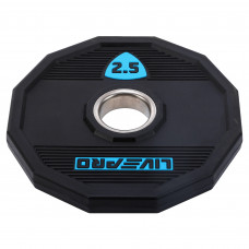 Блини диски поліуретанові 2 Handle металева втулка LiveUp LP8023-2_5 ø51мм 2,5кг чорний