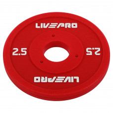Блини диски поліуретанові з металевою втулкою LiveUp LP8028-2_5 ø50мм 2,5кг червоний