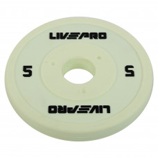 Блини диски поліуретанові з металевою втулкою LiveUp LP8028-5 ø50мм 5кг білий
